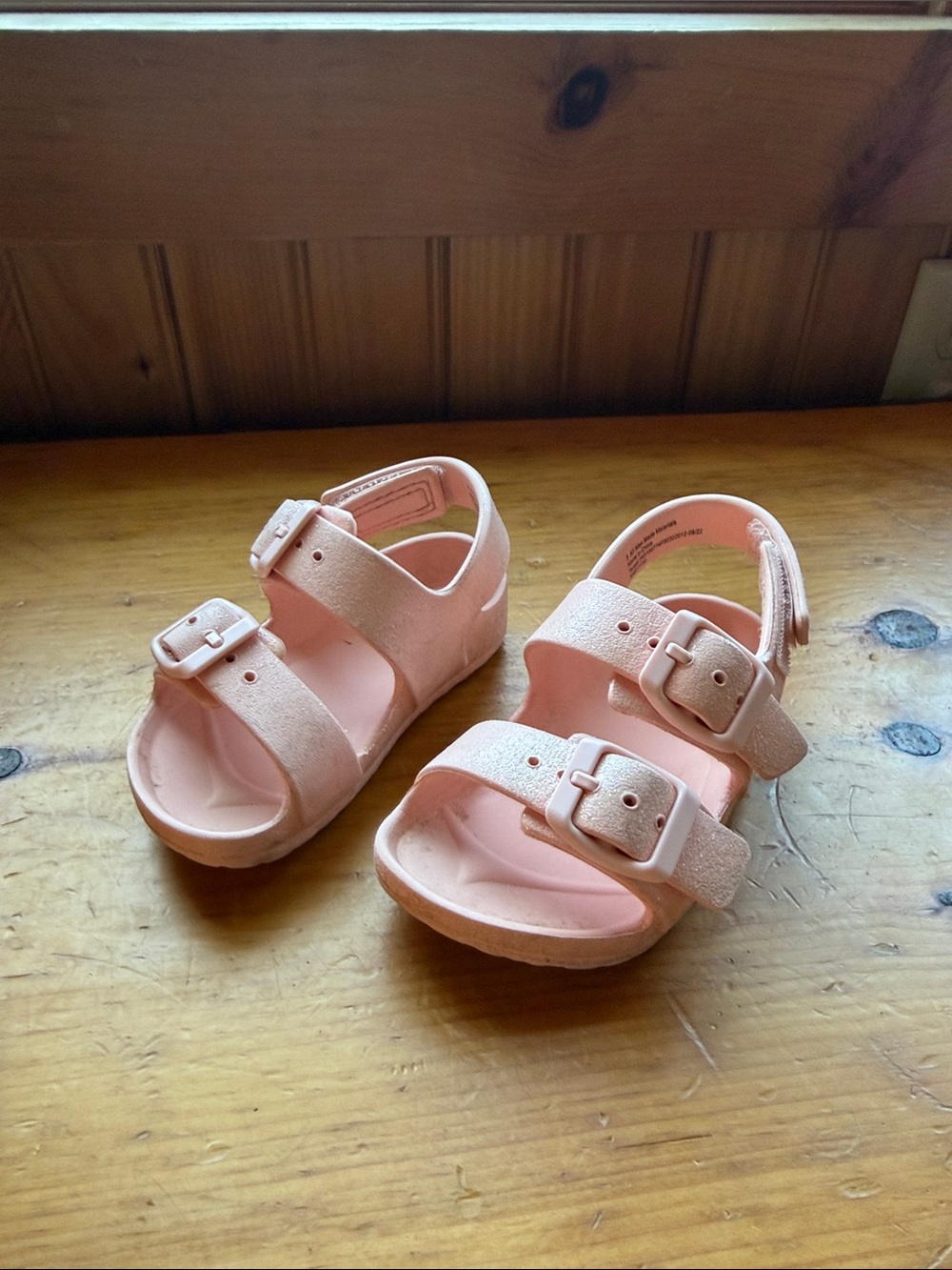 Cat & Jack Light Pink Double Buckle Kids Sandals